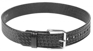 Leather Basketweave Belt 1 1/2" Black