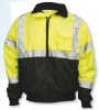 ANSI Class 3 Safety Green Bomber Jacket with Removable Fleece Liner