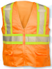 ANSI Class 2 Deluxe 8 Pocket Safety Orange Mesh Vest