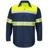 Red Kap Hi-Visibility Long Sleeve Colorblock Ripstop Work Shirt - Type 0, Class1